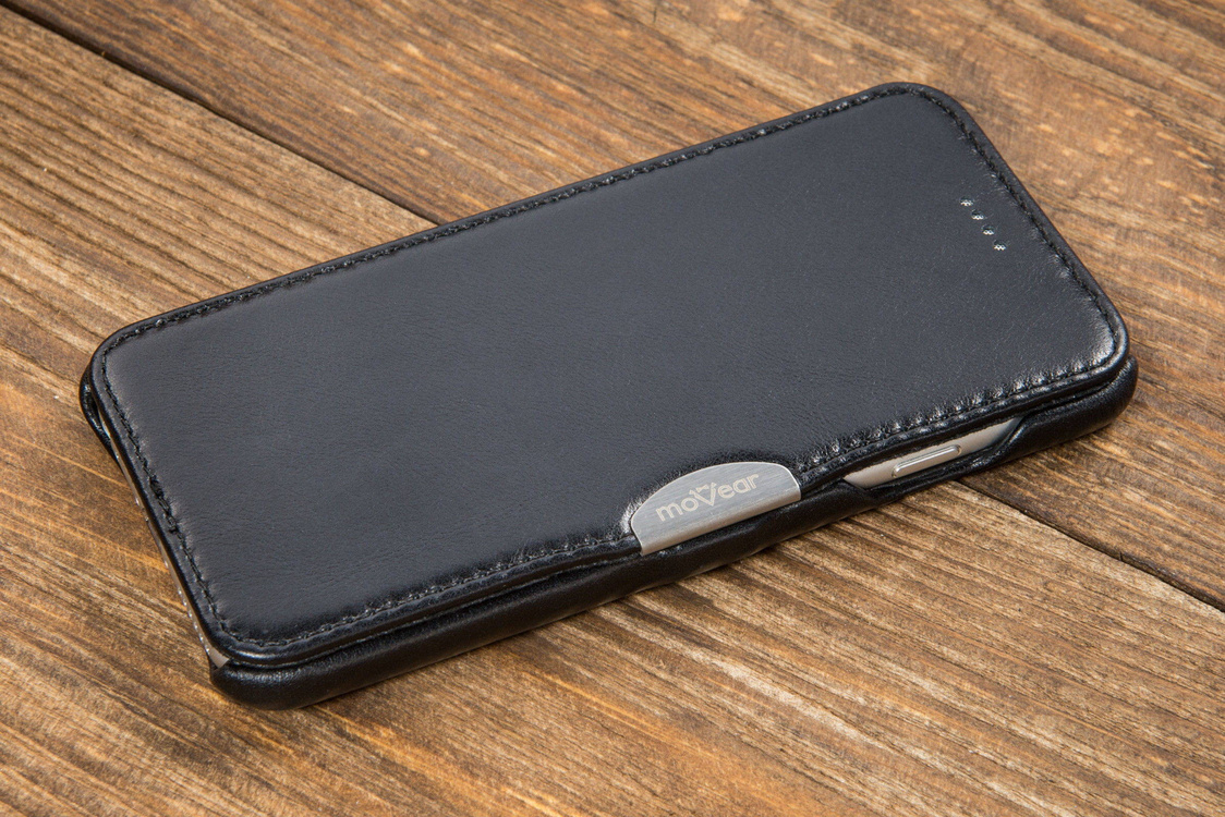 moVear flipSide C+ Skórzane Etui do Apple iPhone 6 / 6s | Skóra Vintage | Czarny