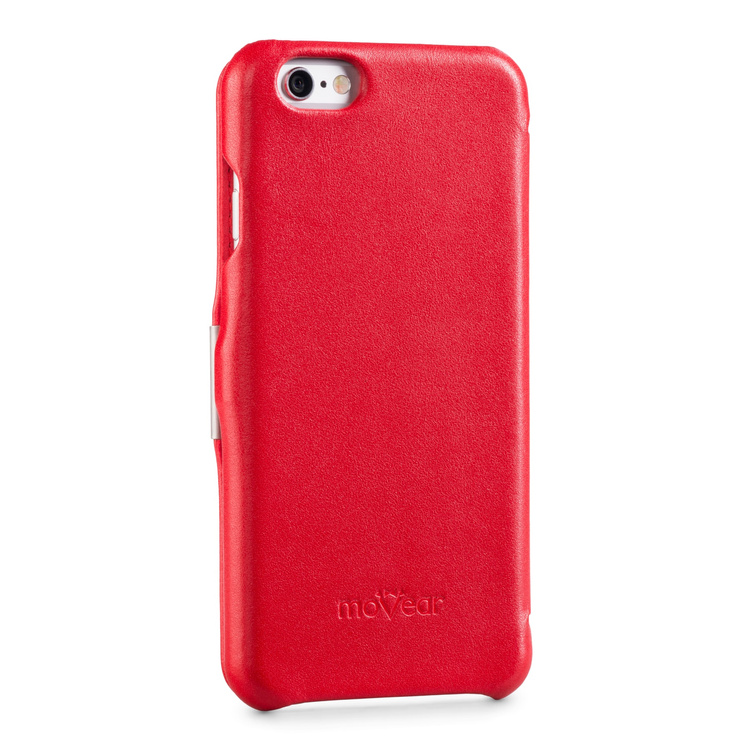 moVear flipSide C skórzane etui do Apple iPhone 6 / 6s (4.7") | Skóra naturalna gładka (Czerwona)