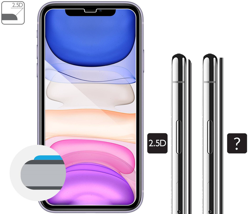 2 szt. | moVear GLASS mSHIELD 2.5D do Apple iPhone 11 / Xr (6.1") (kompatybilne z etui)