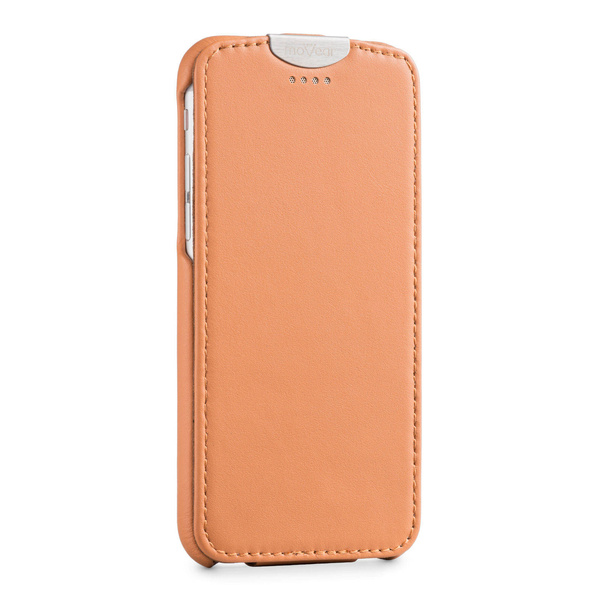 moVear flipDown C Skórzane Etui do Apple iPhone 6 / 6s | Skóra Gładka | Cappuccino