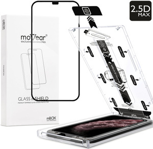 moVear mBOX GLASS mSHIELD 2.5D MAX do Apple iPhone 11 Pro Max / Xs MAX (6.5") (łatwy montaż)