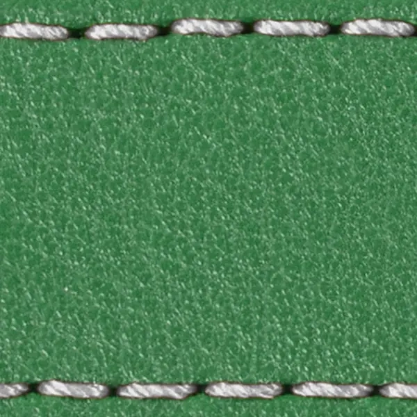 Pasek C1 19mm | Zielony / Srebrna nić | Części skórzane bez klamry