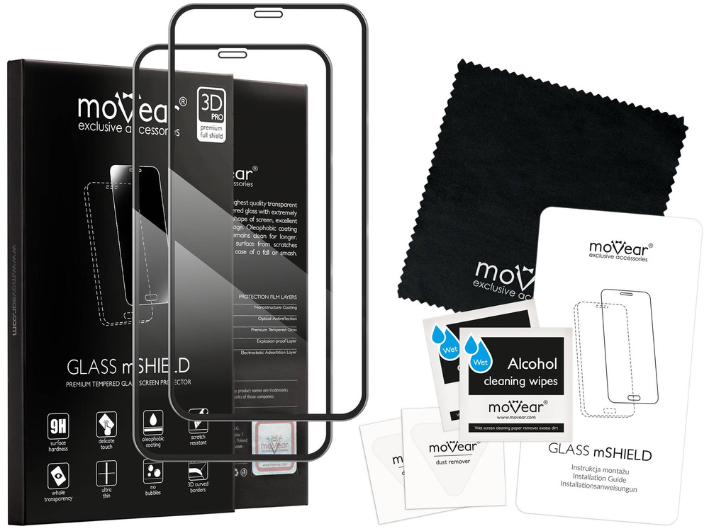 2 szt. | moVear GLASS mSHIELD 3D PRO do Apple iPhone 11 Pro Max / Xs MAX (6.5") (na cały ekran)