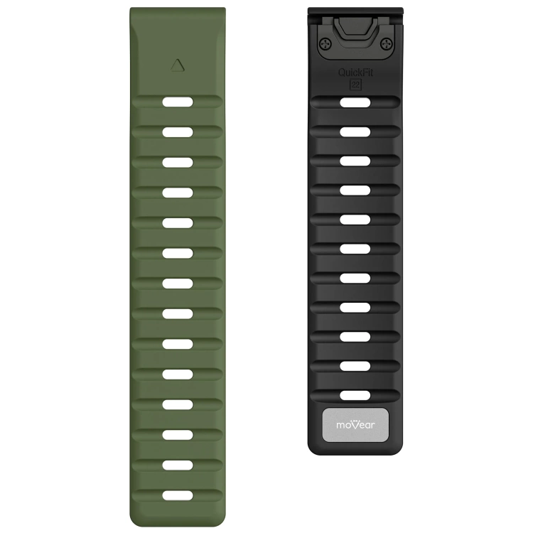 Pasek silikonowy SIL M1 do Garmin QuickFit 26mm (Fenix / Epix / Quatix / Tactix / Enduro - 51mm) Khaki - moVear