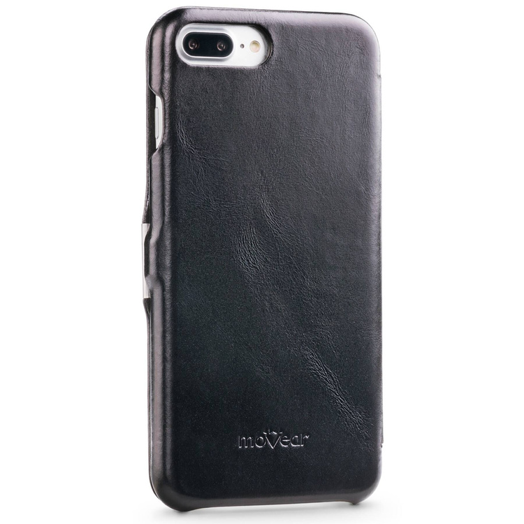 moVear flipSide C skórzane etui do Apple iPhone 8 Plus / 7 Plus (5.5") | Skóra naturalna vintage (Czarna)