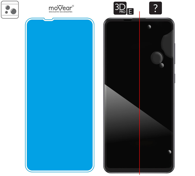 moVear GLASS mSHIELD 3D PRO-E do Samsung Galaxy A21 (6.5") (kompatybilne z etui)