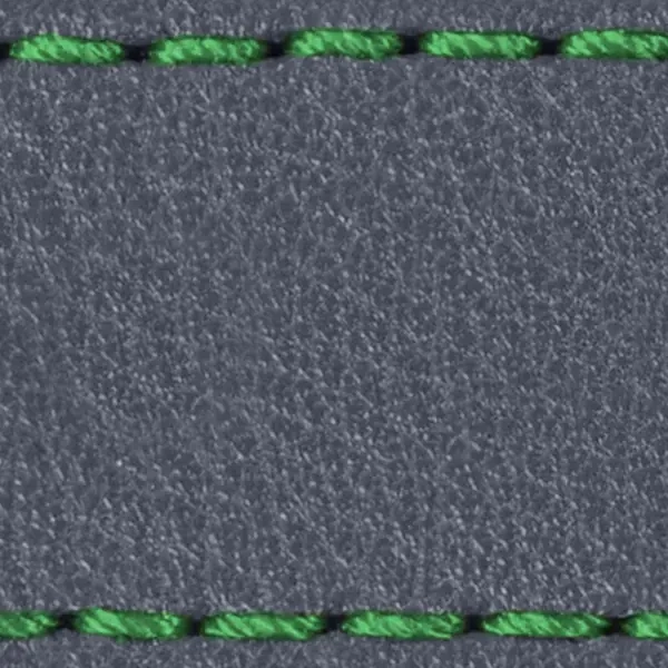 Pasek C1 23mm | Szary stalowy / Zielona nić | Części skórzane bez klamry