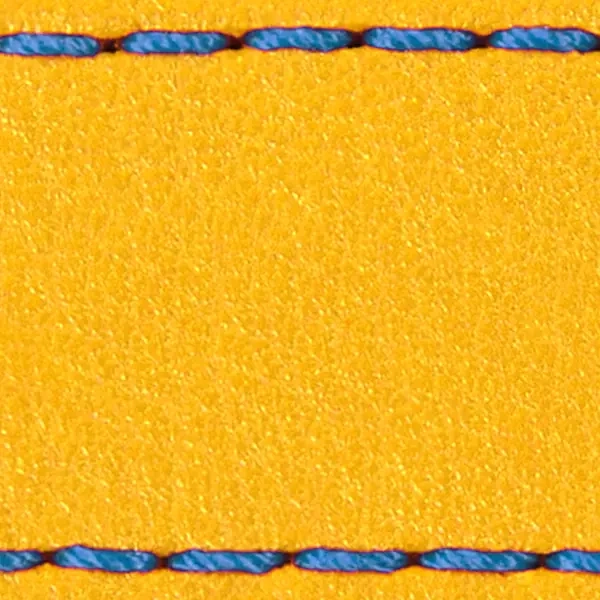 Pasek C1 23mm | Żółty / Niebieska nić | Części skórzane bez klamry