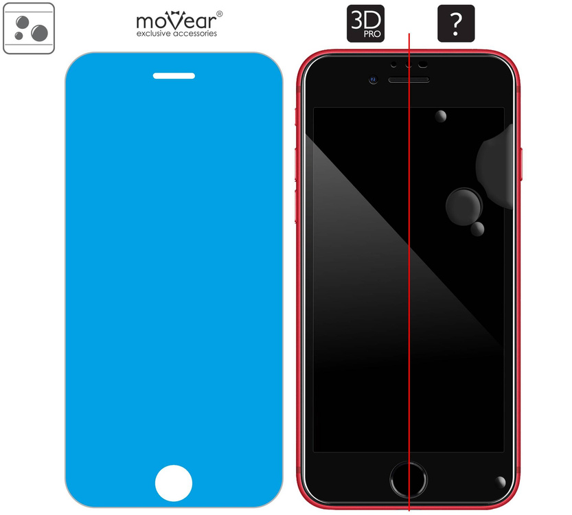 2 szt. | moVear GLASS mSHIELD 3D PRO do Apple iPhone SE (2022 / 2020) / 8 / 7 (4.7") (na cały ekran)