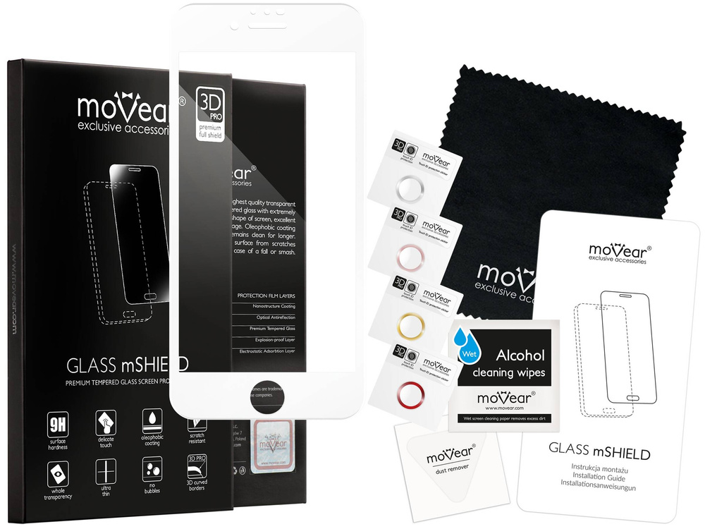 moVear GLASS mSHIELD 3D PRO do Apple iPhone 8 Plus / 7 Plus (5.5") (na cały ekran)
