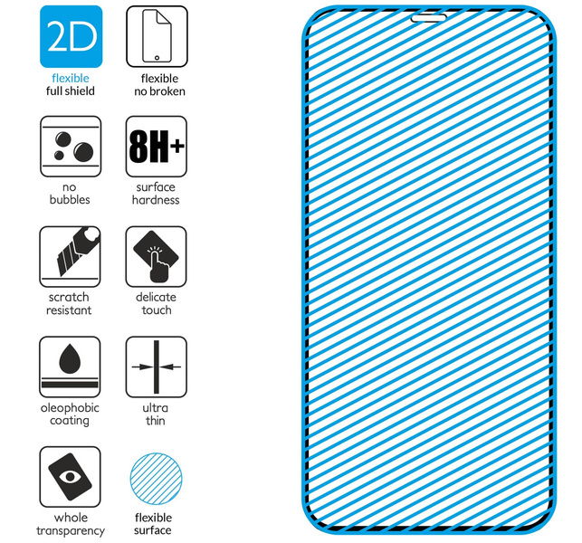 moVear flexible mSHIELD 2D do Apple iPhone 12 Pro Max (6.7"). Pancerne szkło hybrydowe.