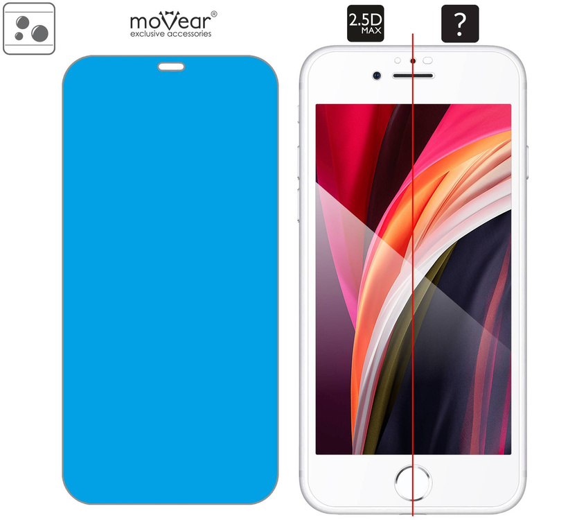 moVear GLASS mSHIELD 2.5D MAX do Apple iPhone 6s / 6 (4.7") (kompatybilne z etui)