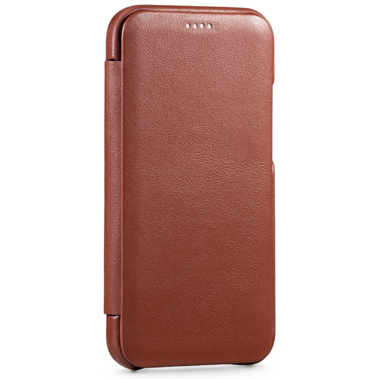 moVear flipSide S skórzane etui do Apple iPhone 12 Pro / 12 (6.1") | Skóra naturalna nappa (Brązowa)