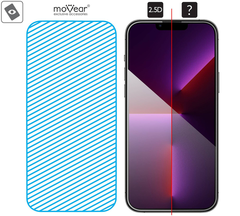 moVear mBOX GLASS mSHIELD 2.5D do Apple iPhone 14 Plus / 13 Pro Max (6.7") (łatwy montaż)