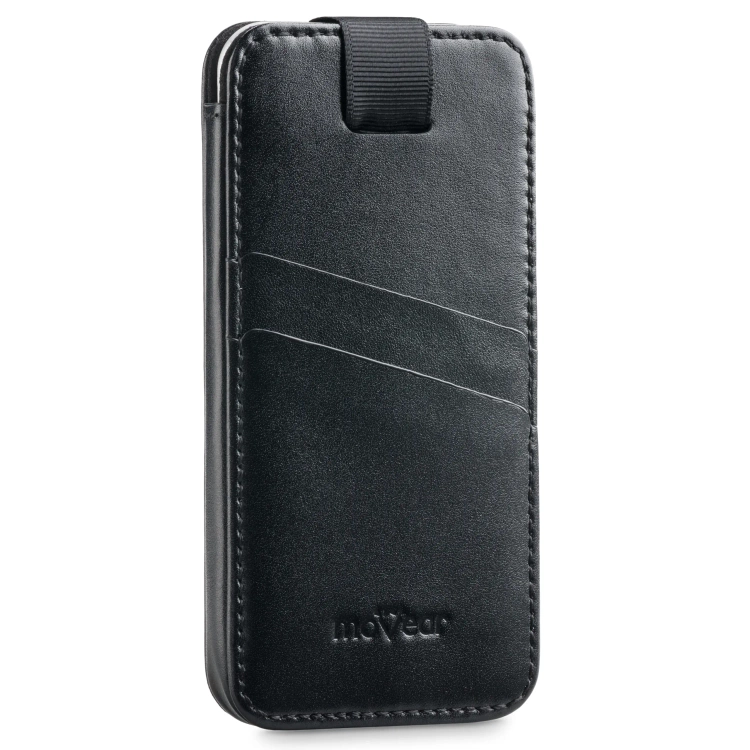 moVear pocketCase C+ skórzana wsuwka do Apple iPhone Air / 11 Pro MAX / Xs MAX / 11 / XR / 8/7/6 Plus | Skóra naturalna gładka (Czarna)