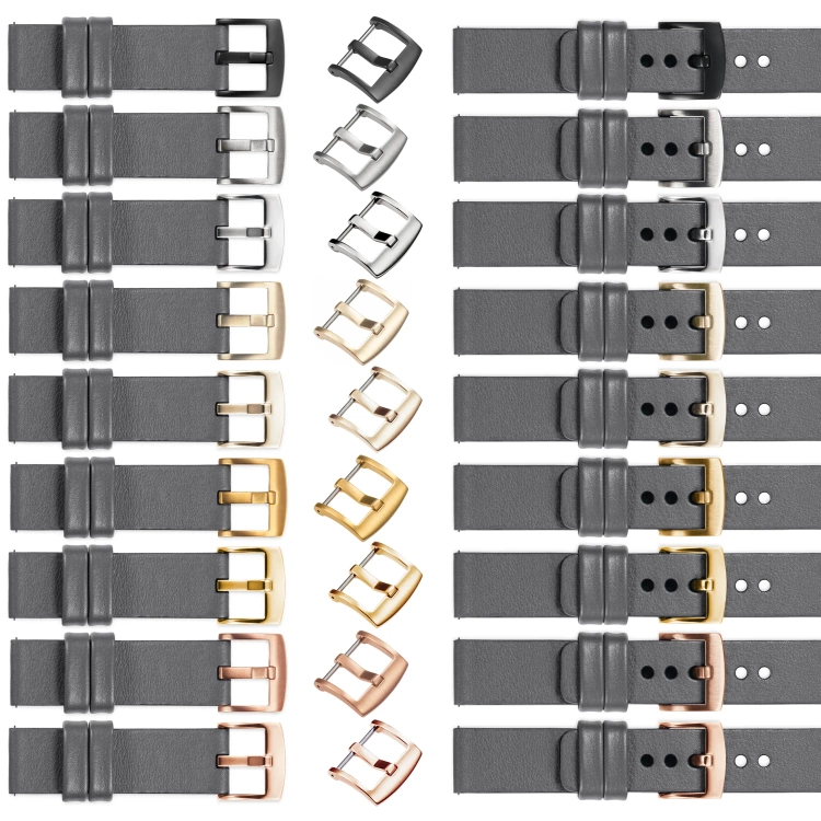 moVear Prestige S1 Skórzany pasek 22mm do Xiaomi Watch S1 / Mi Watch / Amzfit | Szary [rozmiary XS-XXL i klamra do wyboru]