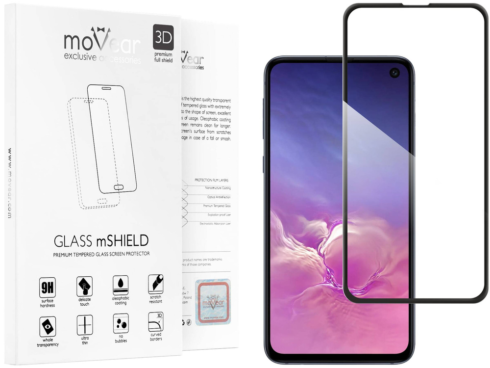 moVear GLASS mSHIELD 2.5D MAX do Samsung Galaxy S10e (5.8") (kompatybilne z etui)