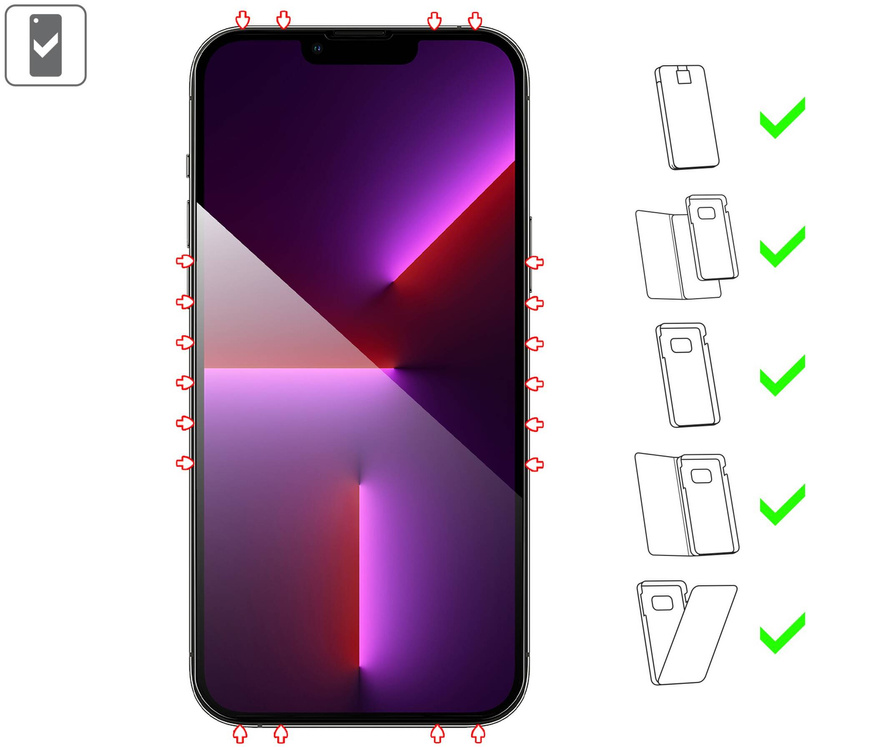 2 szt. | moVear GLASS mSHIELD 2.5D MAX do Apple iPhone 14 Plus / 13 Pro Max (6.7") (kompatybilne z etui)