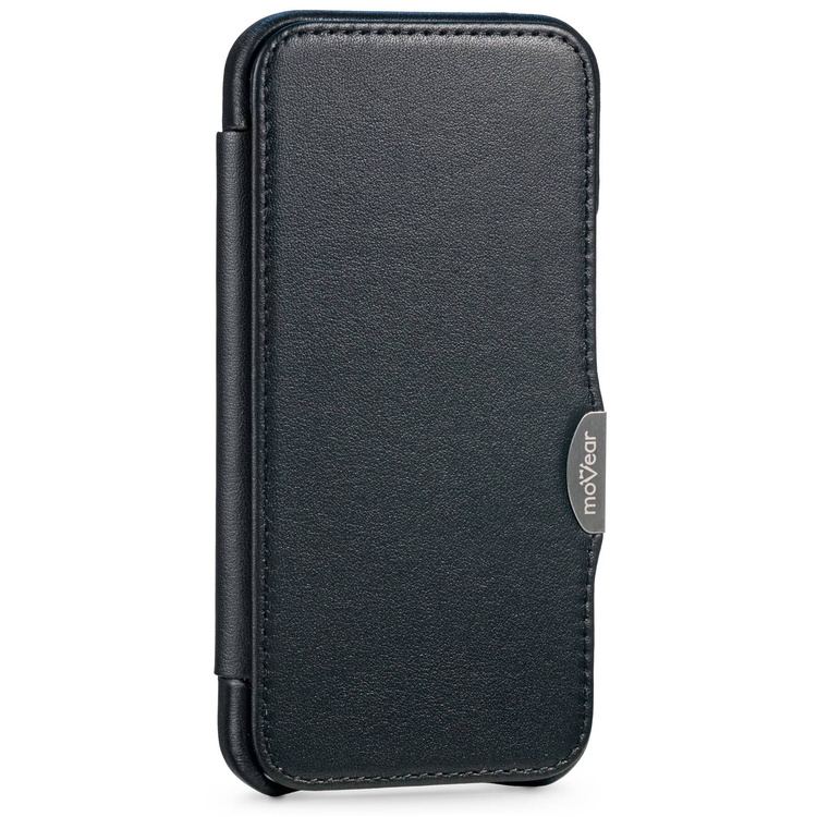 moVear flipSide C skórzane etui do Apple iPhone 13 Pro (6.1") | Skóra naturalna gładka (Czarna)