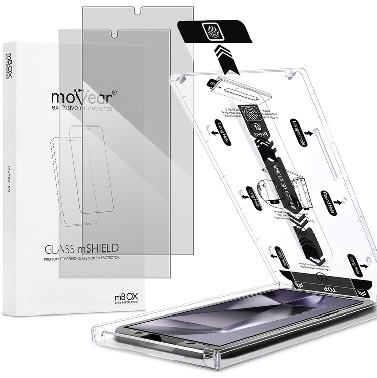 2 szt. | moVear mBOX GLASS mSHIELD 2.5D privacy do Samsung Galaxy S24 Ultra (6.8") (Anty spy, z Aplikatorem)