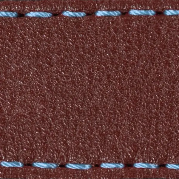 Pasek C1 23mm | Kasztanowy / Błękitna nić | Części skórzane bez klamry