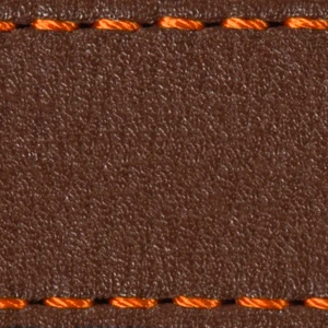 Podkładka W1 do paska 22mm | Ciemnobrązowy / Ciemnopomarańczowa nić