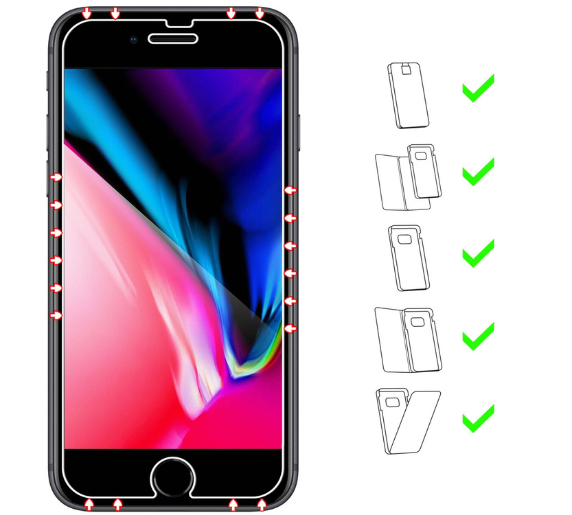 2 szt. | moVear GLASS mSHIELD 2.5D do Apple iPhone 8 Plus / 7 Plus (5.5") (kompatybilne z etui)