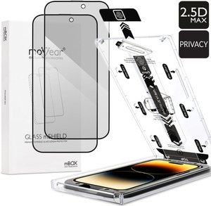2 szt. | moVear mBOX GLASS mSHIELD 2.5D MAX privacy do Apple iPhone 14 Pro (6.1") (Anty spy, z Aplikatorem)