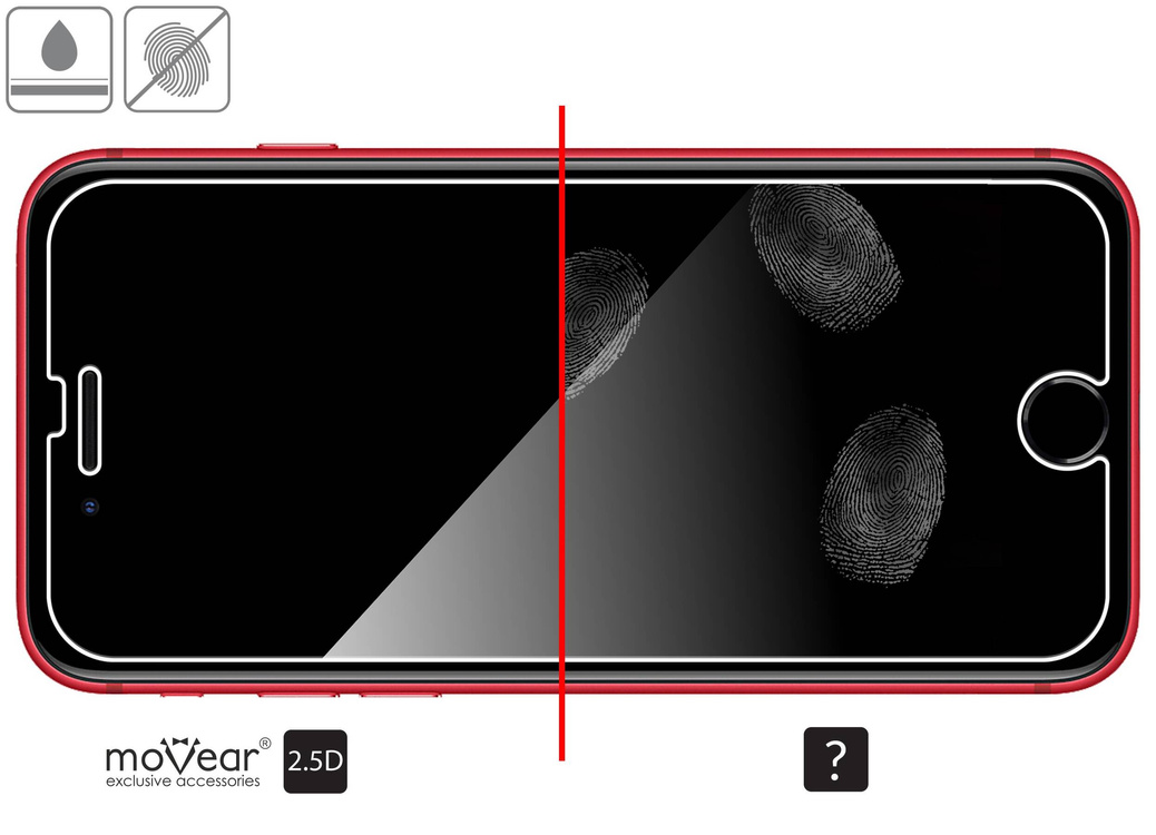 moVear GLASS mSHIELD 2.5D do Apple iPhone 8 / 7 (4.7") (kompatybilne z etui)