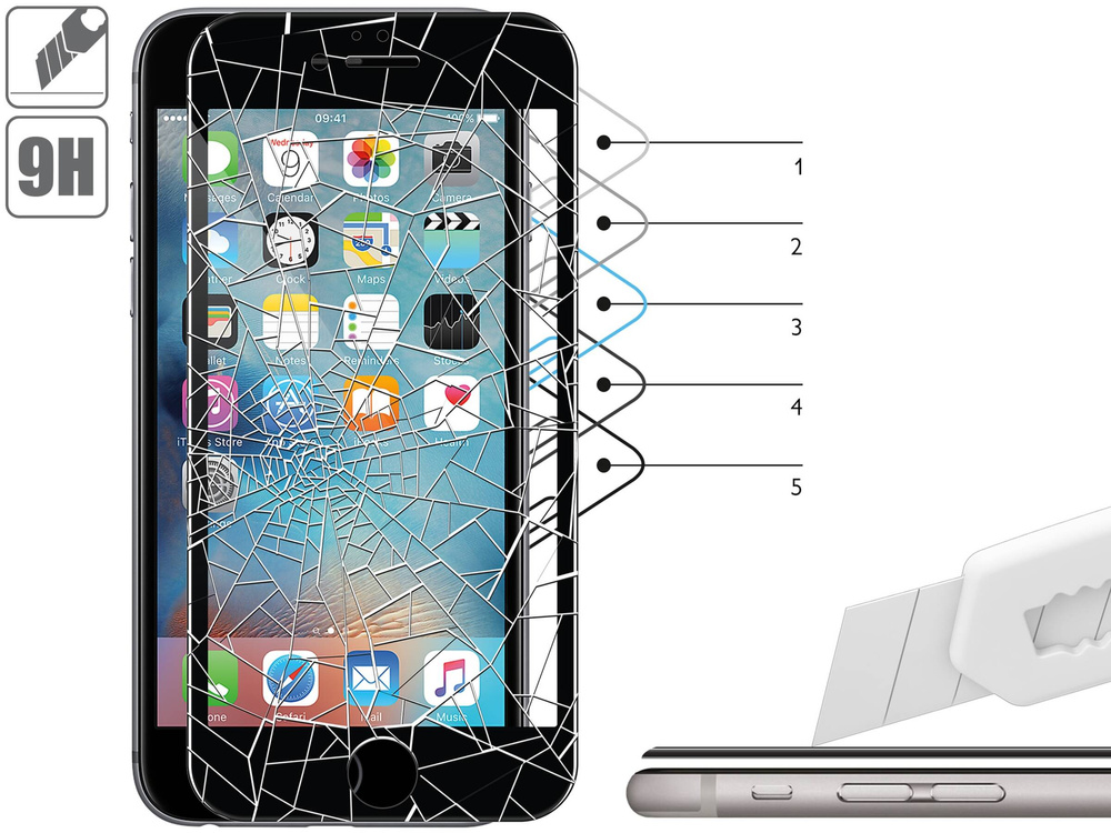2 szt. | moVear GLASS mSHIELD 3D PRO do Apple iPhone 6 Plus / 6s Plus (5.5") (na cały ekran)