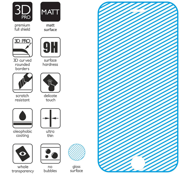2 szt. | moVear GLASS mSHIELD 3D PRO MATT do Apple iPhone 8 Plus / 7 Plus (5.5") | (Antyrefleksyjne)