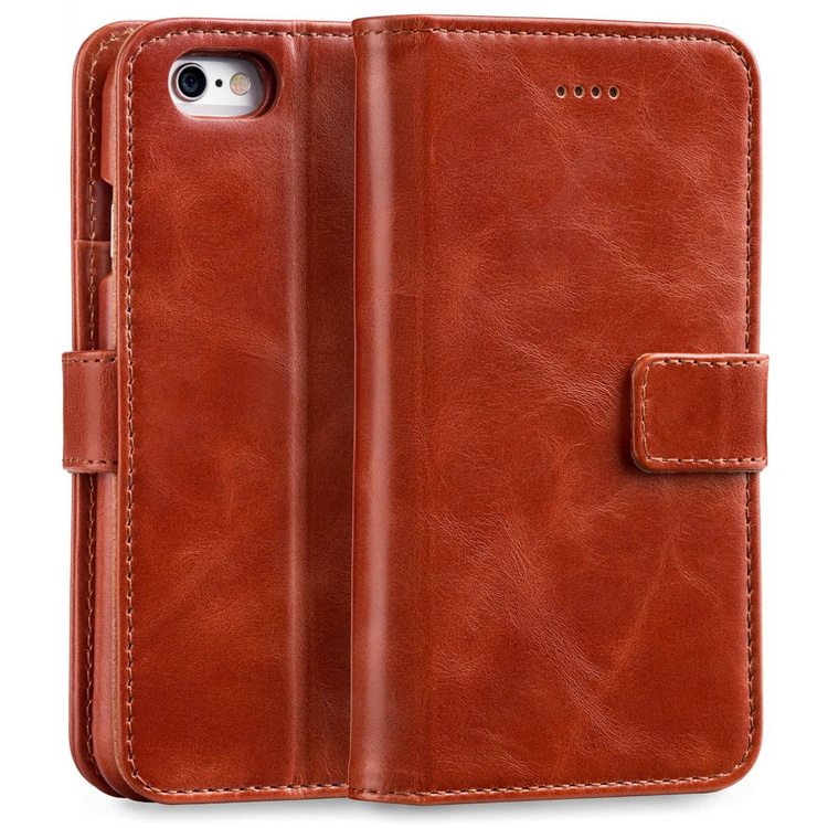 moVear multiCover W Skórzane Etui 3w1 do Apple iPhone 6 / 6s | Portfel, Wallet | Skóra Vintage | Brązowy