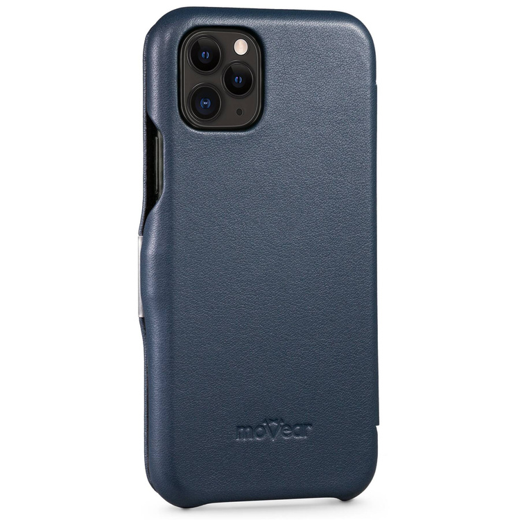 moVear flipSide C skórzane etui do Apple iPhone 11 Pro (5.8") | Skóra naturalna nappa (Granatowa)