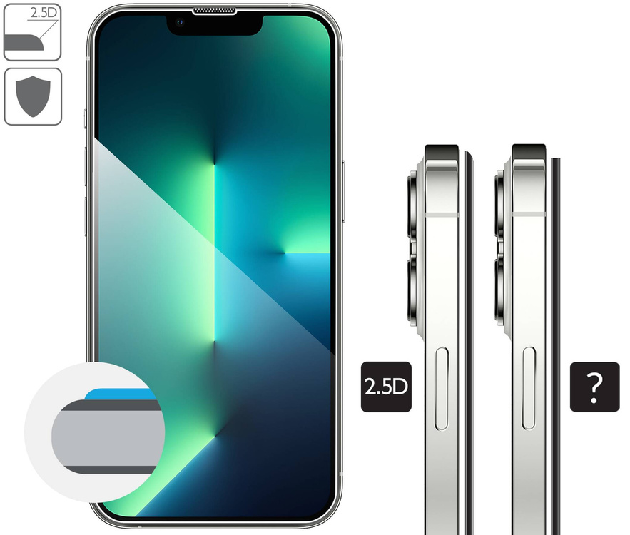 2 szt. | moVear mBOX GLASS mSHIELD 2.5D do Apple iPhone 16e / 14 / 13 / 13 Pro (6.1") (łatwy montaż)
