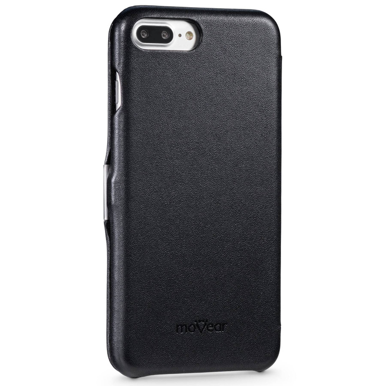 moVear flipSide C skórzane etui do Apple iPhone 8 Plus / 7 Plus (5.5") | Skóra naturalna gładka (Czarna)