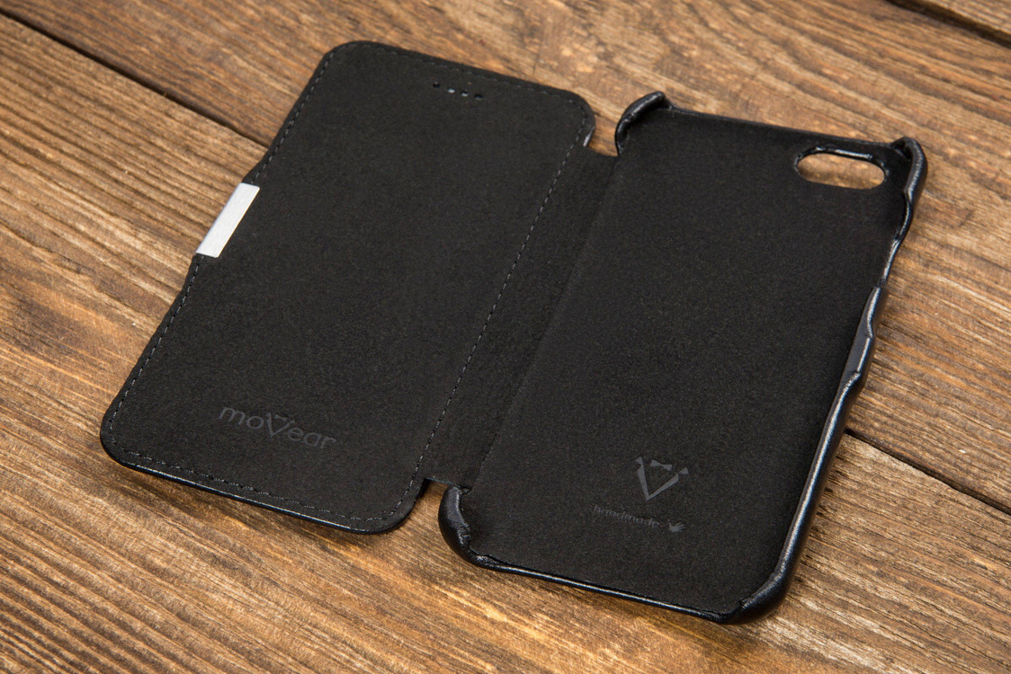 moVear flipSide C+ Skórzane Etui do Apple iPhone 6 / 6s | Skóra Vintage | Czarny