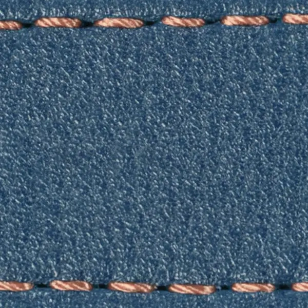 Pasek C1 24mm | Niebieski Jeans / Różowo złota nić | Części skórzane bez klamry
