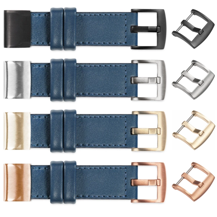 moVear Prestige C1 Skórzany pasek do Garmin QuickFit 20mm (Fenix / Instinct - 43/42/40mm) | Niebieski jeans, niebieski jeans przeszycie [rozmiary XS-XXL i klamra do wyboru]