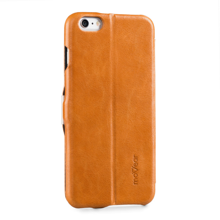 moVear flipSide C skórzane etui do Apple iPhone 6 Plus / 6s Plus (5.5") | Skóra naturalna vintage (Jasnobrązowa)