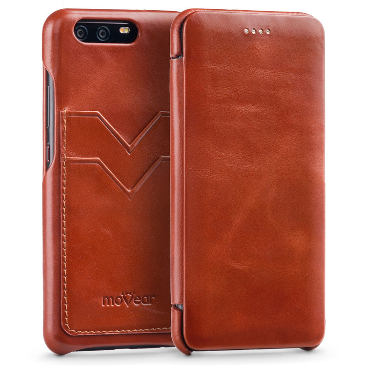 moVear flipSide S+ Skórzane Etui do Huawei P10 | Skóra Vintage | Brązowy