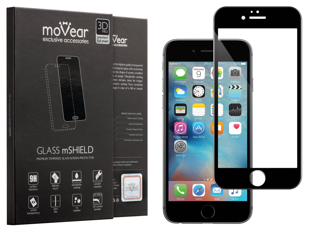 moVear GLASS mSHIELD 3D PRO do Apple iPhone 6 Plus / 6s Plus (5.5") (na cały ekran)