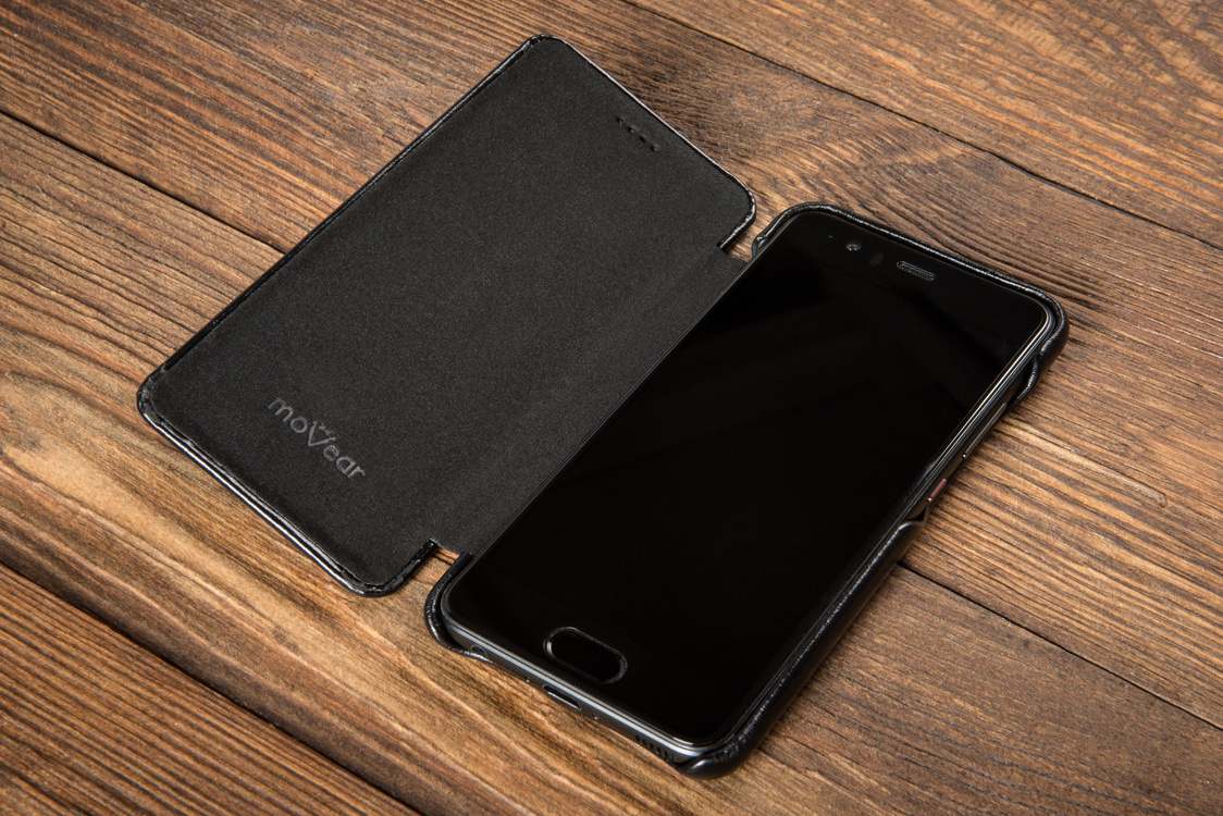 moVear flipSide S Skórzane Etui do Huawei P10 | Skóra Vintage | Czarny
