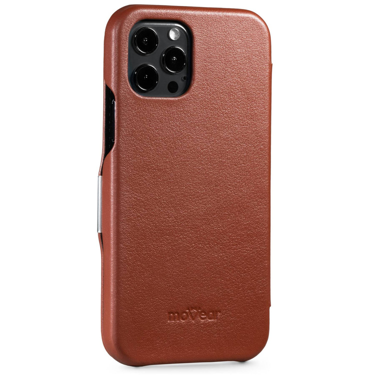 moVear flipSide C skórzane etui do Apple iPhone 12 Pro / 12 (6.1") | Skóra naturalna nappa (Brązowa)
