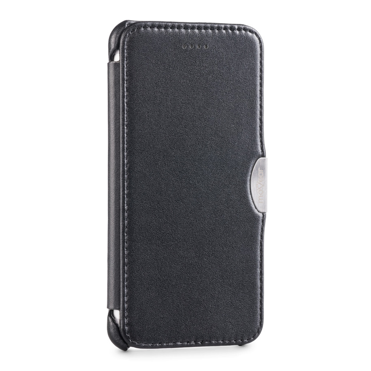 moVear flipSide C skórzane etui do Apple iPhone 6 / 6s (4.7") | Skóra naturalna gładka (Czarna)
