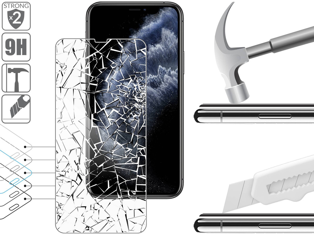 2 szt. | moVear GLASS mSHIELD 2.5D do Apple iPhone 11 Pro / Xs / X (5.8") (kompatybilne z etui)