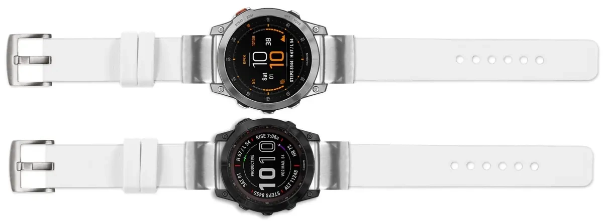 moVear Prestige S1 Skórzany pasek do Garmin QuickFit 26mm (Fenix / Epix / Quatix / Tactix / Enduro - 51mm) | Biały [rozmiary XS-XXL i klamra do wyboru]