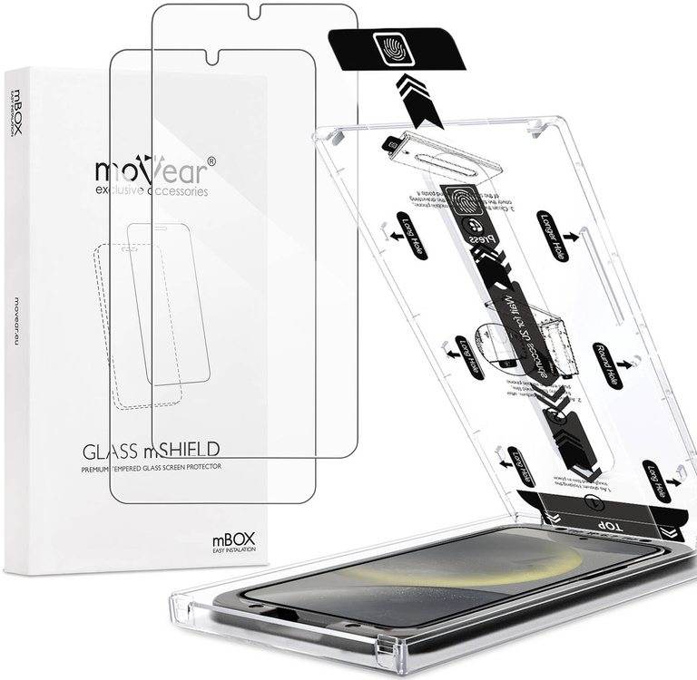 2 szt. | moVear mBOX GLASS mSHIELD 2.5D do Samsung Galaxy S25 / S24 (6.2") (łatwy montaż)