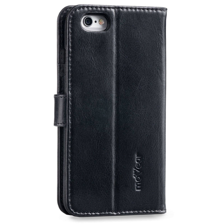 moVear multiCover W Skórzane Etui 3w1 do Apple iPhone 6 / 6s | Portfel, Wallet | Skóra Vintage | Czarny