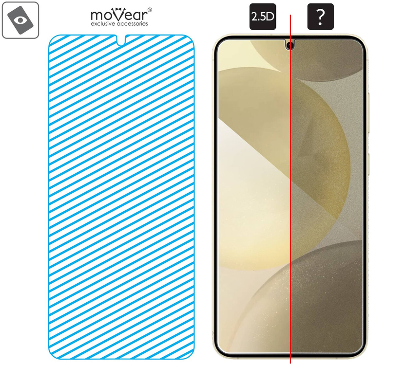 2 szt. | moVear mBOX GLASS mSHIELD 2.5D do Samsung Galaxy S25+ / S24+ (Plus) (6.7") (łatwy montaż)
