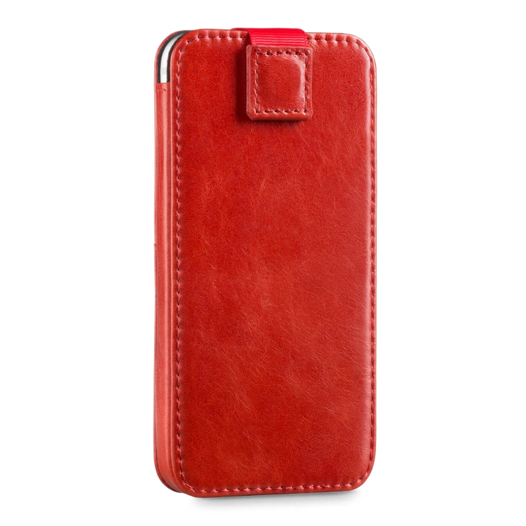 moVear pocketCase C+ skórzana wsuwka do Samsung rozmiar L (ok 160 x 79 x 8mm) | Skóra naturalna vintage (Czerwona)